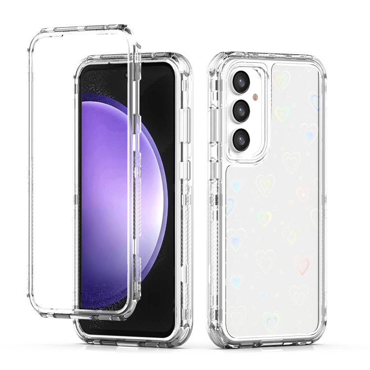 

For Samsung Galaxy S23 FE 5G Transparent Acrylic Laser Paper Phone Case(Love Heart)