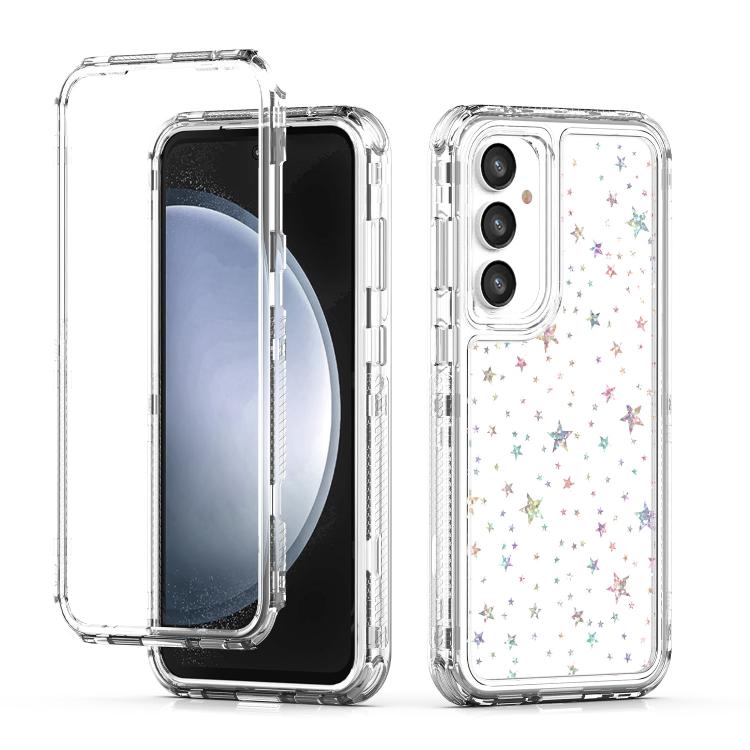 

For Samsung Galaxy S24 FE 5G Transparent Acrylic Laser Paper Phone Case(Stars)