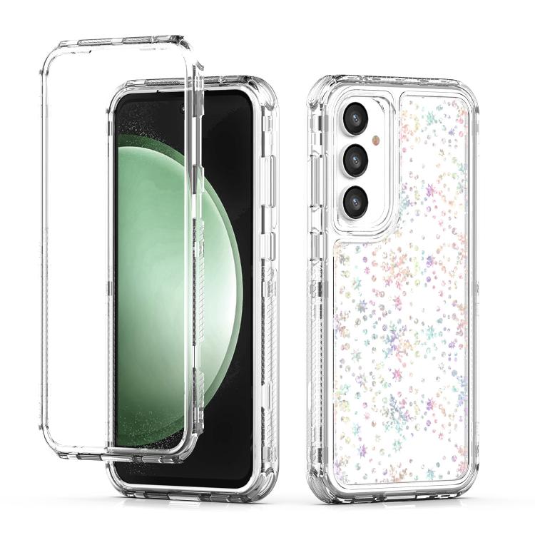 

For Samsung Galaxy S25 / S24 5G Transparent Acrylic Laser Paper Phone Case(Snowflake)