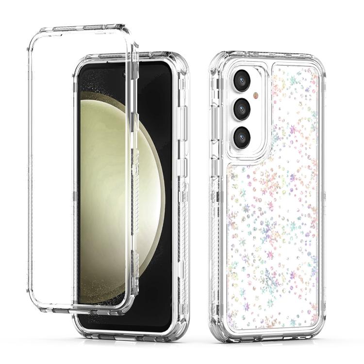 

For Samsung Galaxy S25+ / S24+ 5G Transparent Acrylic Laser Paper Phone Case(Snowflake)