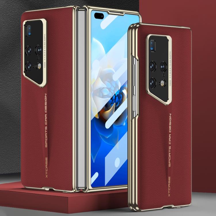 

For Honor Magic V2 GKK Blade Phantom Plain Leather Folding Phone Case(Red)