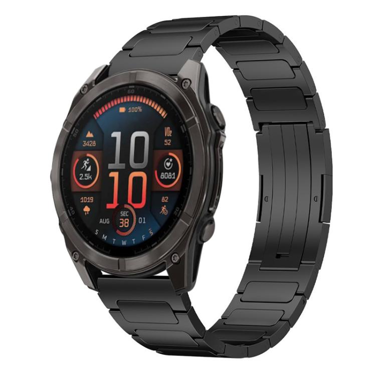 

For Garmin Fenix 8/7X/6X/5X 26mm xDfind I-Shaped Buckle Stainless Steel Watch Band(Black)