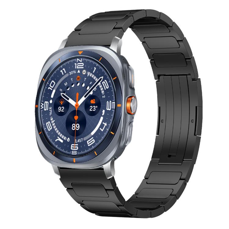 

For Samsung Galaxy Watch Ultra/Ultra 2025 xDfind I-Shaped Buckle Stainless Steel Watch Band(Black)