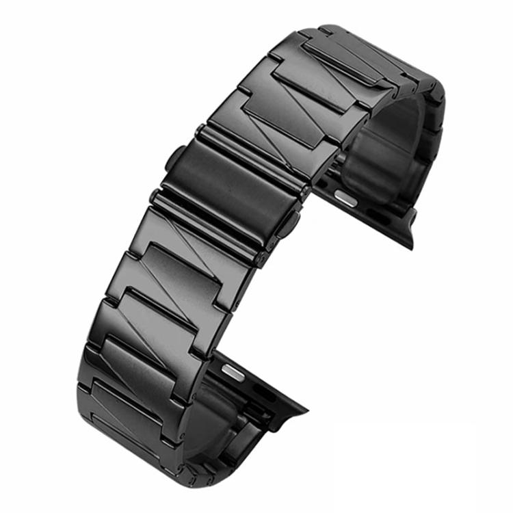 

For Apple Watch 42 / 44 / 45 / 46 / 49mm xDfind Stepped Stainless Steel Watch Band(Black)