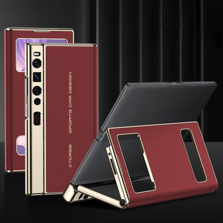 

For Huawei Mate Xs 2 GKK Flip Full Cover Folding Phone Case with Window(Red)