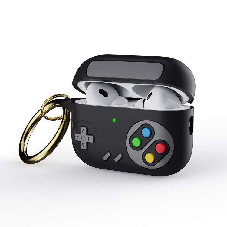 

For AirPods Pro 2 Retro Game Console Style Earphone Silicone Protective Case(Black)