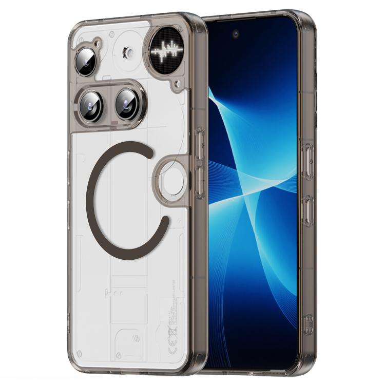 

For Nothing Phone 3 PC Hybrid TPU Airbag Shockproof MagSafe Phone Case(Transparent Black)