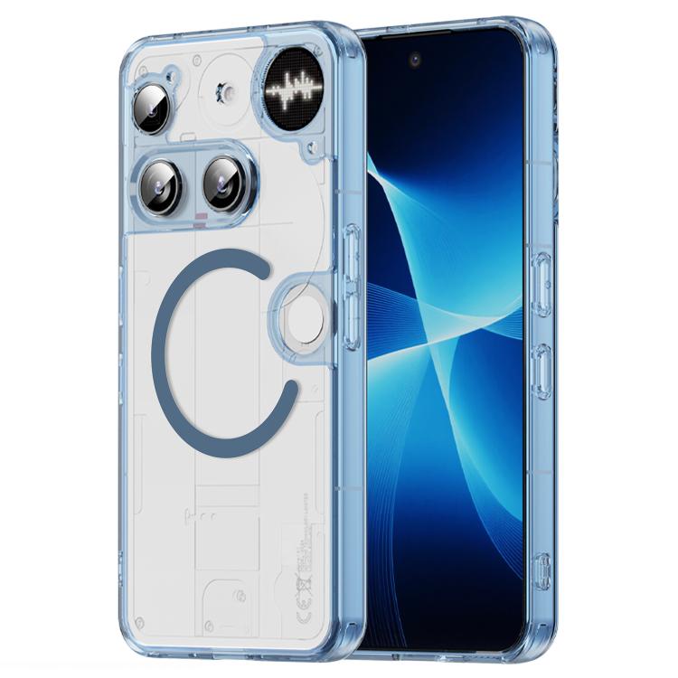 

For Nothing Phone 3 PC Hybrid TPU Airbag Shockproof MagSafe Phone Case(Transparent Blue)