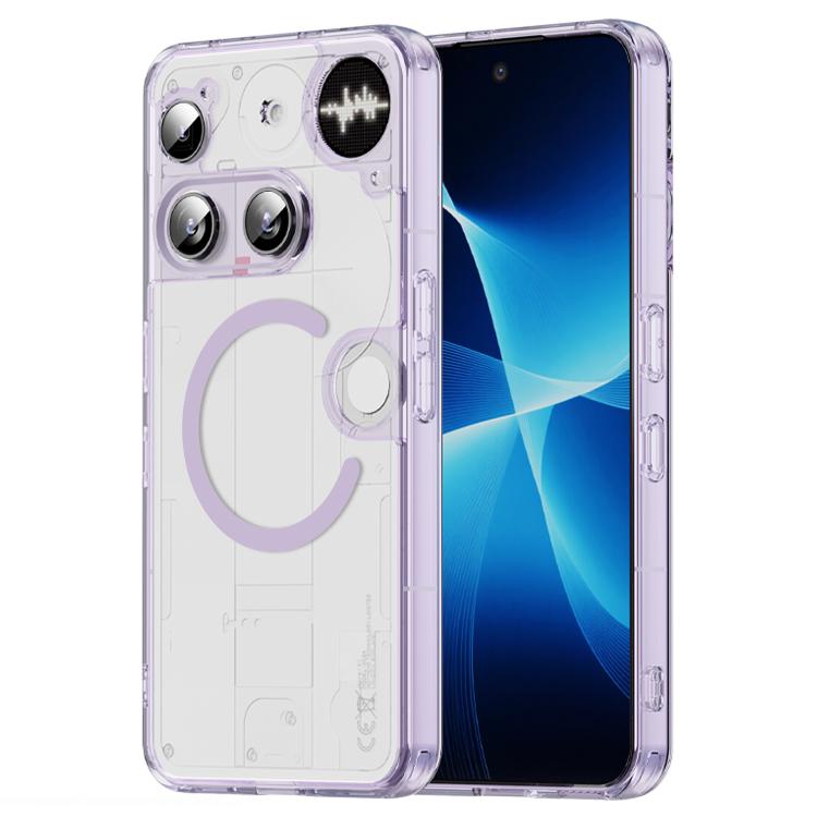 

For Nothing Phone 3 PC Hybrid TPU Airbag Shockproof MagSafe Phone Case(Transparent Purple)
