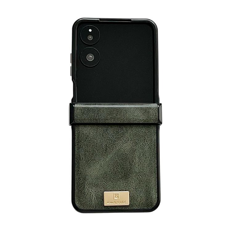 

For Xiaomi Mix Flip 2 Crazy Horse Texture Three-stage Leather Phone Case(Green)