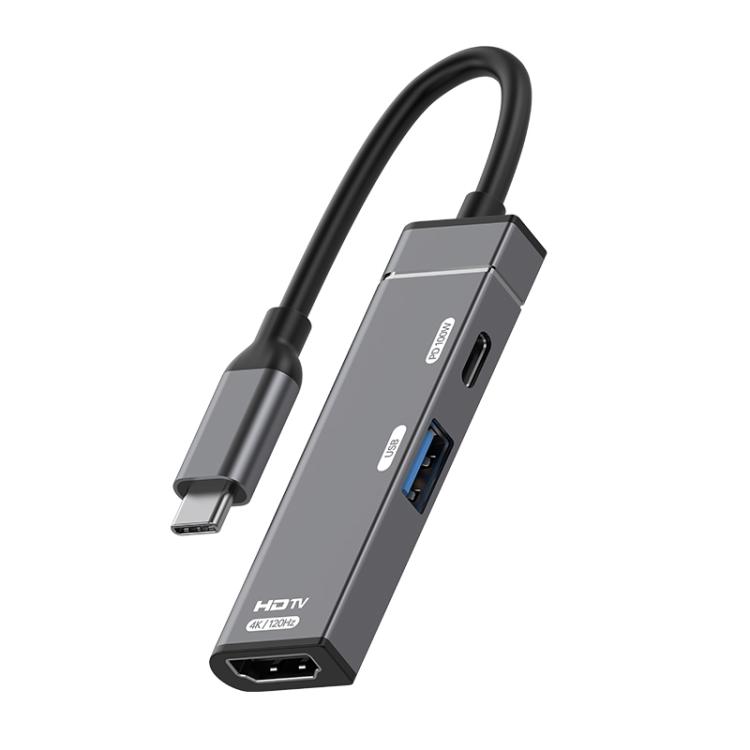 

Type-C to Type-C, USB-A, HDMI HUB Docking Station(Grey)