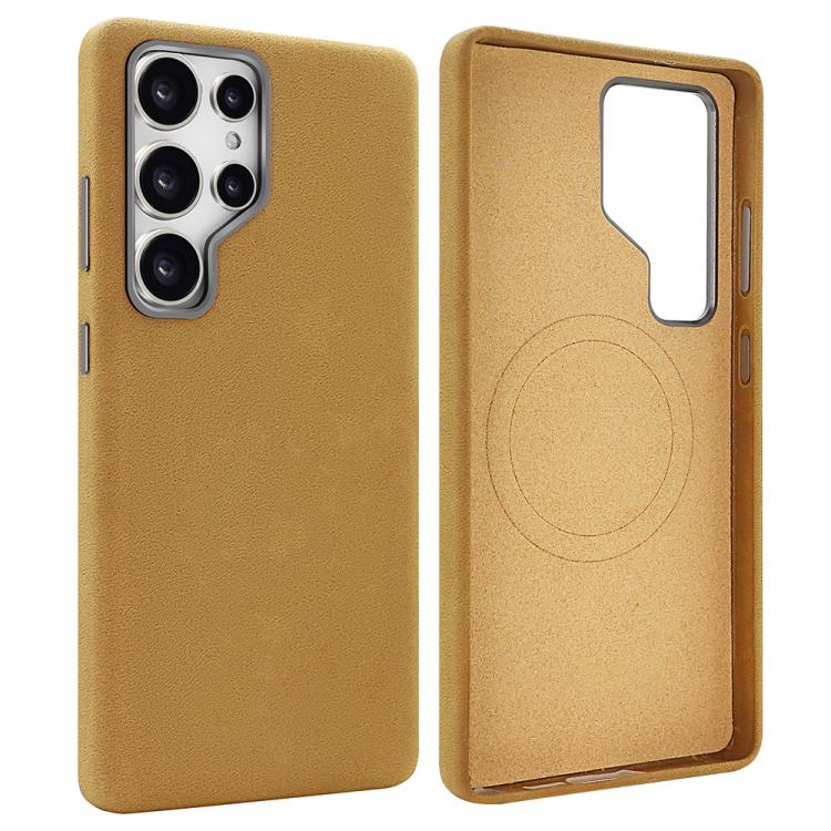 

For Samsung Galaxy S25 Ultra 5G VIETAO Suede MagSafe PU Leather Phone Case(Light Brown)