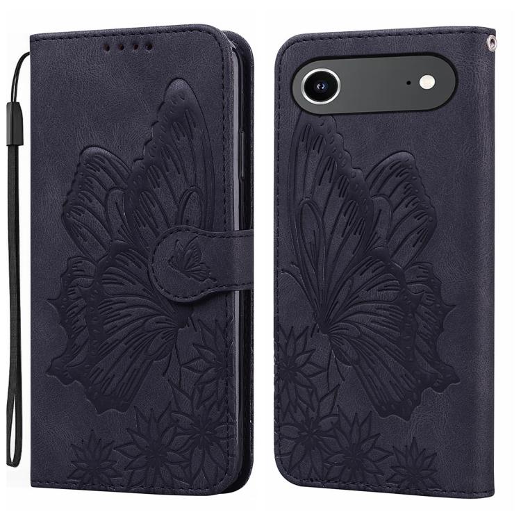 

For iPhone Air Retro Skin Feel Butterflies Embossing Horizontal Flip Leather Phone Case(Black)