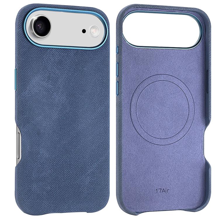 

For iPhone Air VIETAO Retro Denim Texture PU Leather MagSafe Phone Case(Dark Blue)