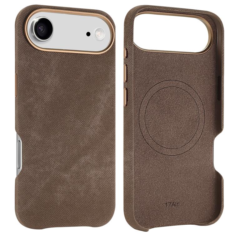 

For iPhone Air VIETAO Retro Denim Texture PU Leather MagSafe Phone Case(Brown)