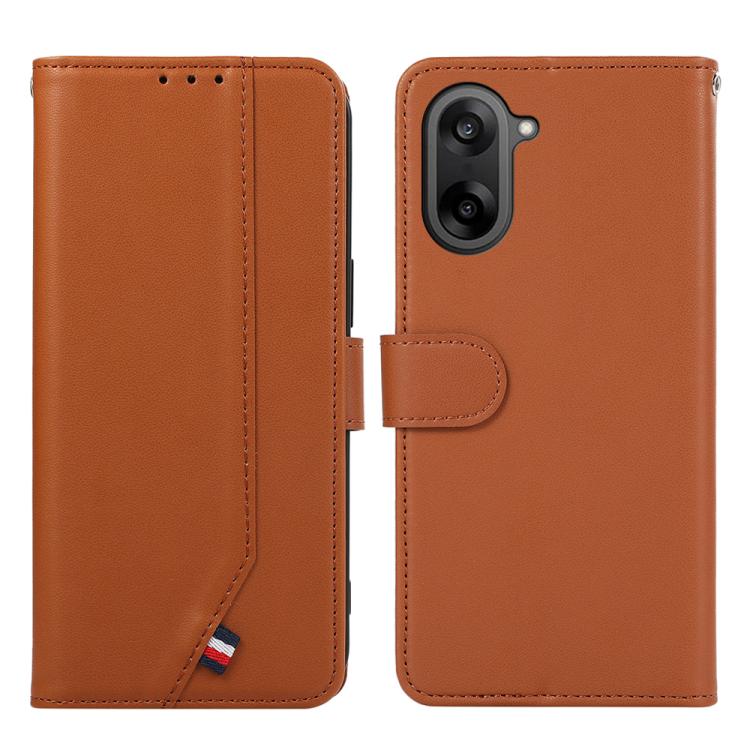 

For OnePlus Nord CE5 ABEEL Delicate Texture Splicing RFID Leather Phone Case(Brown)