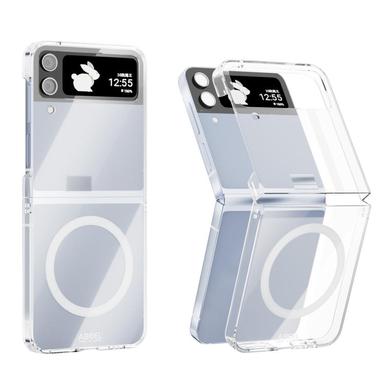 

For Samsung Galaxy Z Flip4 5G ABEEL Transparent MagSafe Magnetic Scratch-resistant PC Phone Case(Transparent)