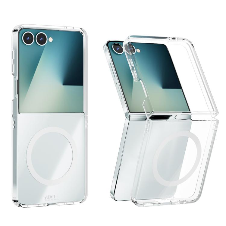 

For Samsung Galaxy Z Flip7 5G ABEEL Transparent MagSafe Magnetic Scratch-resistant PC Phone Case(Transparent)