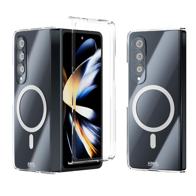 

For Samsung Galaxy Z Fold4 5G ABEEL Transparent MagSafe Magnetic Scratch-resistant PC Phone Case(Transparent)