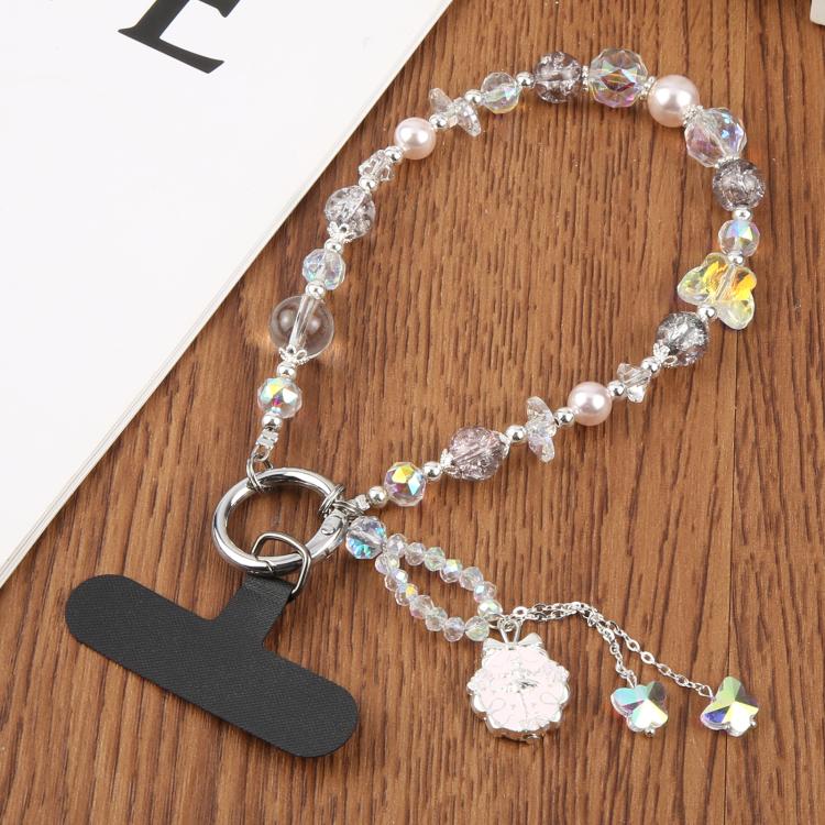 

Elegant Bead Chain Universal Phone Anti-lost Crystal Beads Charm Strap(Pink)