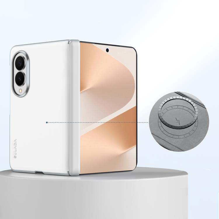 For Galaxy Z Fold8 5G SULADA Skin Feel Liquid Leather Shockproof Phone Case(White)