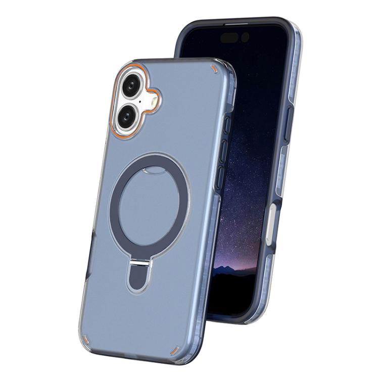 

For iPhone 16 Plus Colorful 2 in 1 MagSafe Ring Holder Phone Case(Royal Blue)