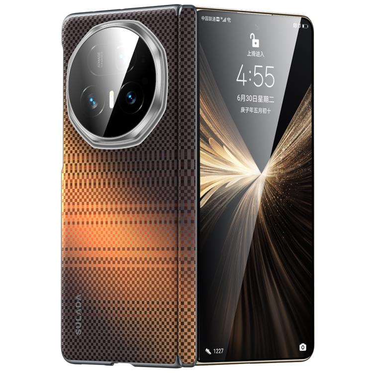 

For Honor Magic V5 SULADA Kevlar Woven Texture Magnetic Leather Phone Case(Orange)