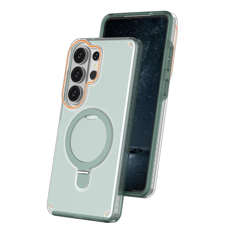 For Samsung Galaxy S26 Ultra 5G Colorful 2 in 1 MagSafe Ring Holder Phone Case(Mint Green)