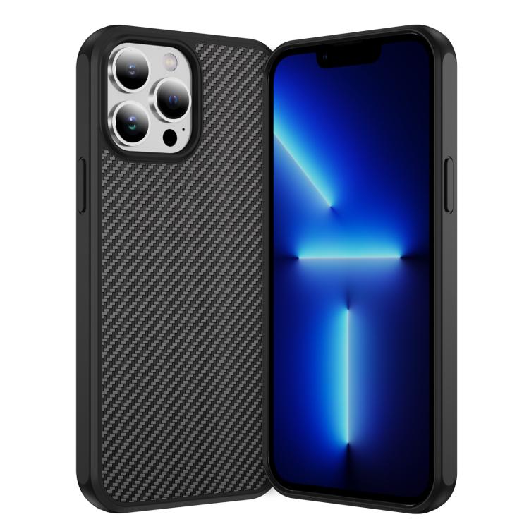 

For iPhone 13 Pro Carbon Fiber Texture Skin-feel MagSafe Phone Case(Black)