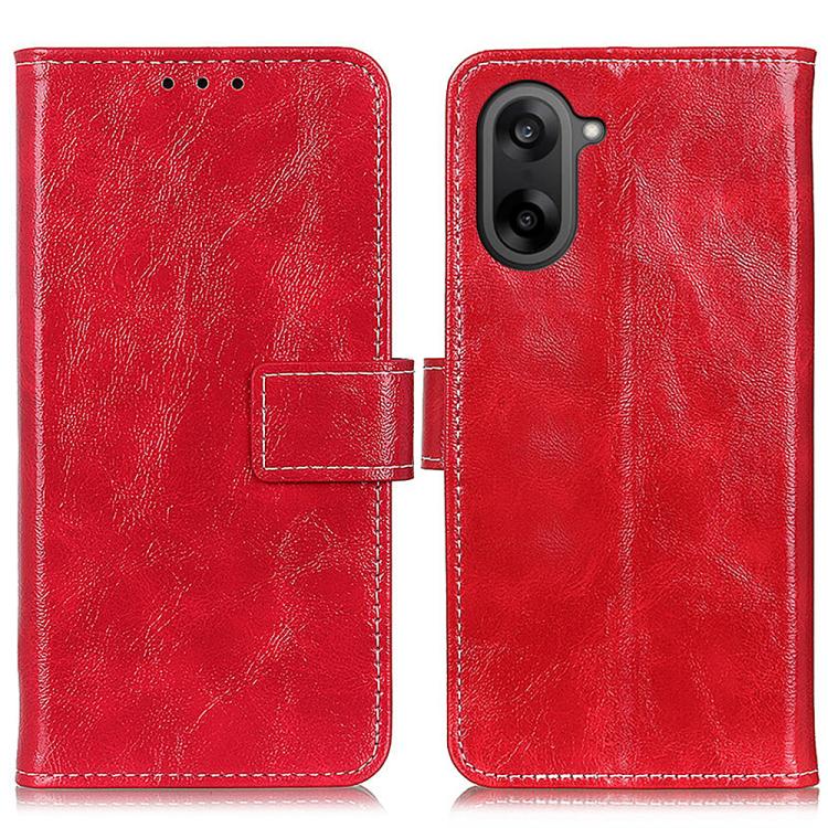 

For OnePlus Nord CE5 / Ace 5 Racing Retro Crazy Horse Texture Leather Phone Case(Red)