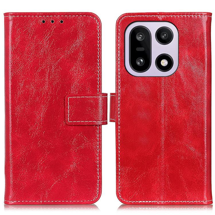 

For OnePlus 15 Retro Crazy Horse Texture Leather Phone Case(Red)