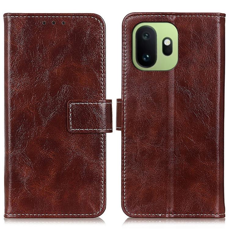 For OnePlus 15T Retro Crazy Horse Texture Leather Phone Case(Brown)
