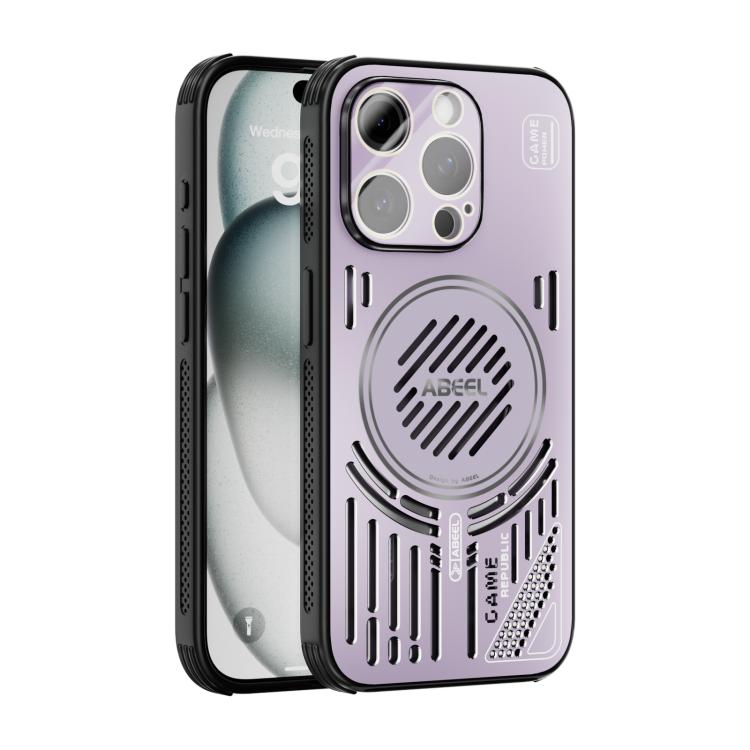

For iPhone 13 Pro ABEEL Ice Fox Series Magsafe Heat Sink Cooling Phone Case(Pink Purple)