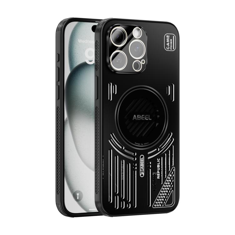 

For iPhone 14 Pro Max ABEEL Ice Fox Series Magsafe Heat Sink Cooling Phone Case(Black)
