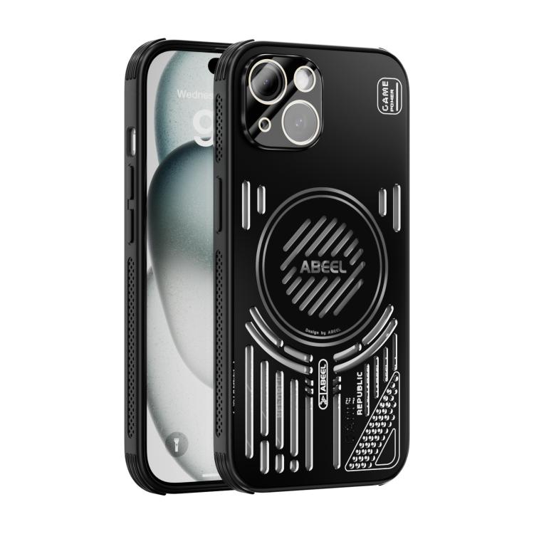 

For iPhone 15 ABEEL Ice Fox Series Magsafe Heat Sink Cooling Phone Case(Black)