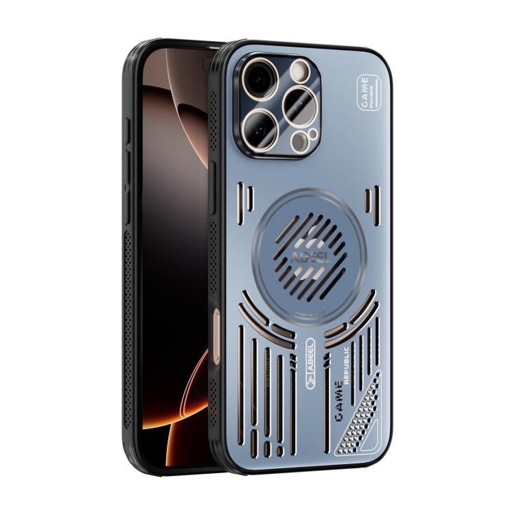 

For iPhone 16 Pro Max ABEEL Ice Fox Series Magsafe Heat Sink Cooling Phone Case(Blue)