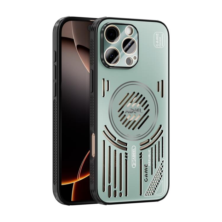 

For iPhone 16 Pro ABEEL Ice Fox Series Magsafe Heat Sink Cooling Phone Case(Light Green)