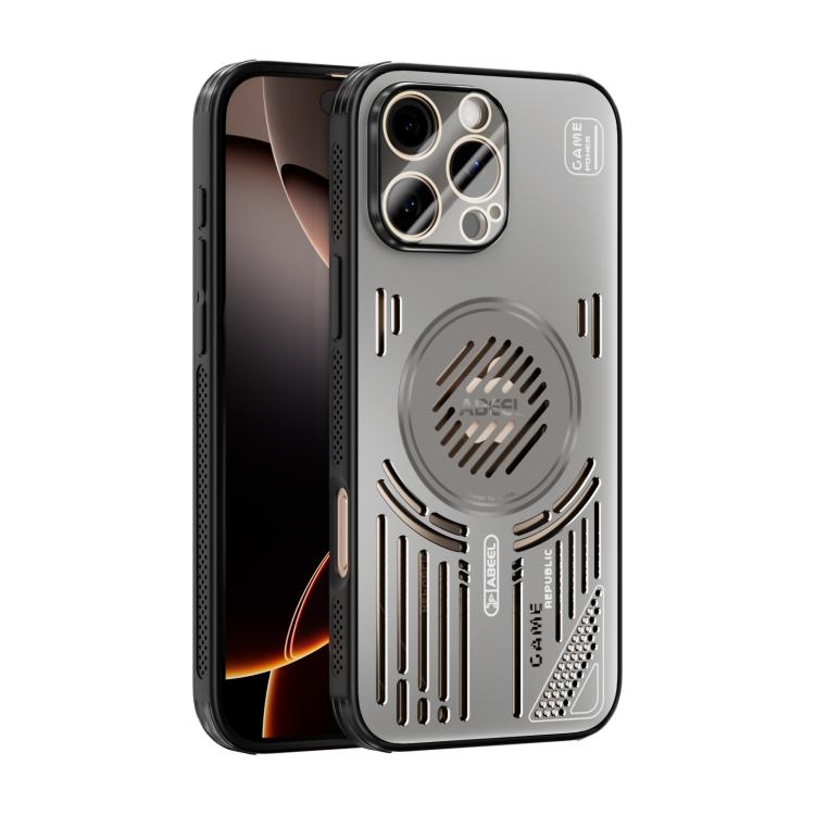 

For iPhone 16 Pro ABEEL Ice Fox Series Magsafe Heat Sink Cooling Phone Case(Titanium Gray)
