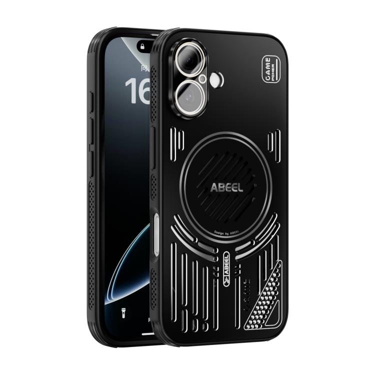 

For iPhone 16 ABEEL Ice Fox Series Magsafe Heat Sink Cooling Phone Case(Black)