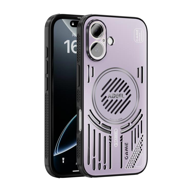

For iPhone 16 ABEEL Ice Fox Series Magsafe Heat Sink Cooling Phone Case(Pink Purple)