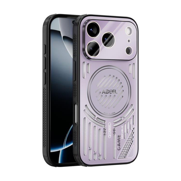 

For iPhone 17 Pro ABEEL Ice Fox Series Magsafe Heat Sink Cooling Phone Case(Pink Purple)