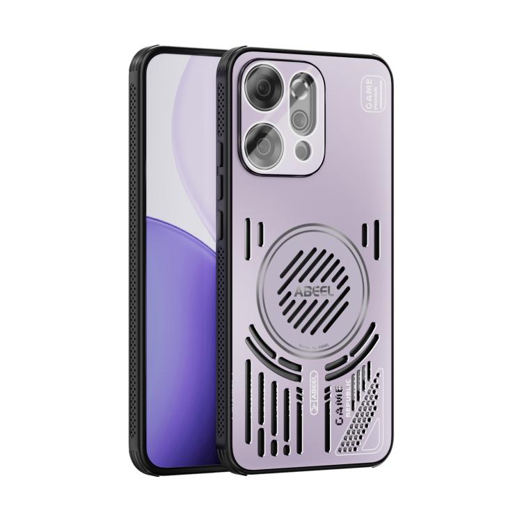 

For OPPO Reno 14 Pro Global ABEEL Ice Fox Series Magsafe Heat Sink Cooling Phone Case(Pink Purple)