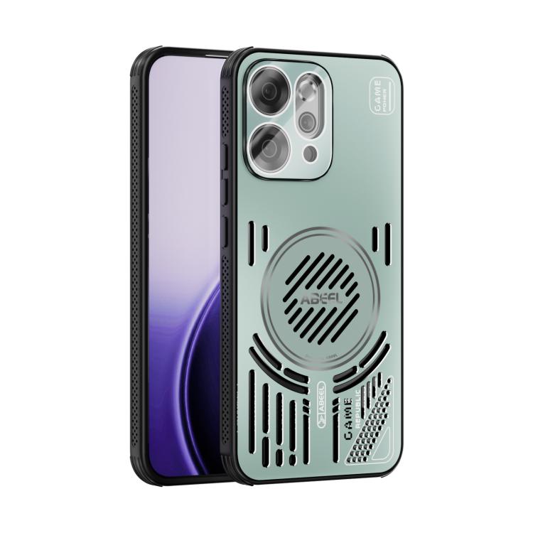

For OPPO Reno 14 Global ABEEL Ice Fox Series Magsafe Heat Sink Cooling Phone Case(Light Green)