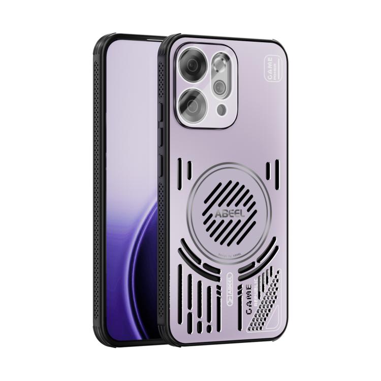 

For OPPO Reno 14 Global ABEEL Ice Fox Series Magsafe Heat Sink Cooling Phone Case(Pink Purple)