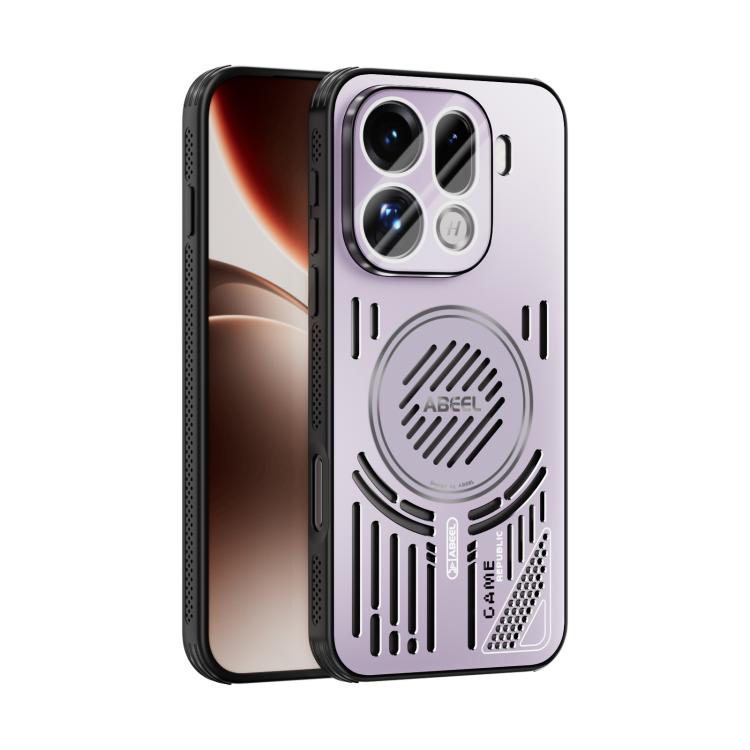 

For OPPO Find X9 Pro ABEEL Ice Fox Series Magsafe Heat Sink Cooling Phone Case(Pink Purple)