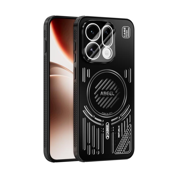

For OPPO Find X9 ABEEL Ice Fox Series Magsafe Heat Sink Cooling Phone Case(Black)