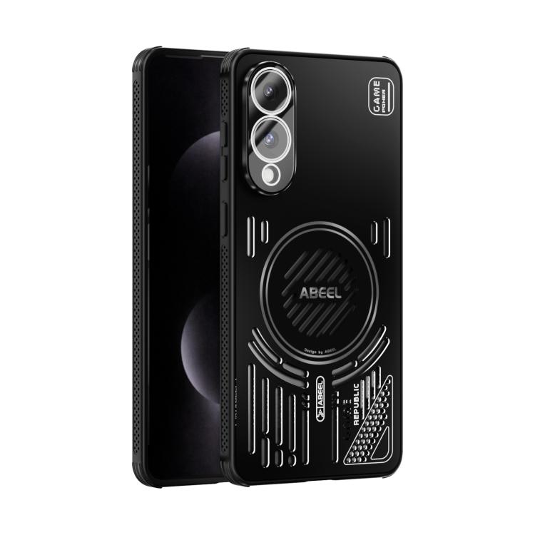 

For Samsung Galaxy S25 Edge 5G ABEEL Ice Fox Series Magsafe Heat Sink Cooling Phone Case(Black)