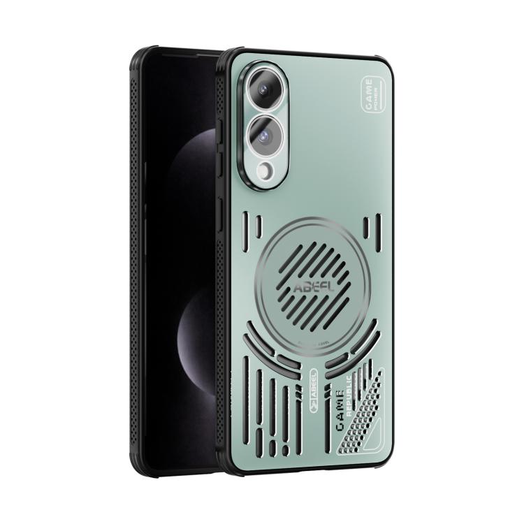 

For Samsung Galaxy S25 Edge 5G ABEEL Ice Fox Series Magsafe Heat Sink Cooling Phone Case(Light Green)