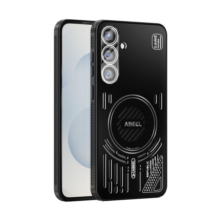

For Samsung Galaxy S25+ 5G ABEEL Ice Fox Series Magsafe Heat Sink Cooling Phone Case(Black)
