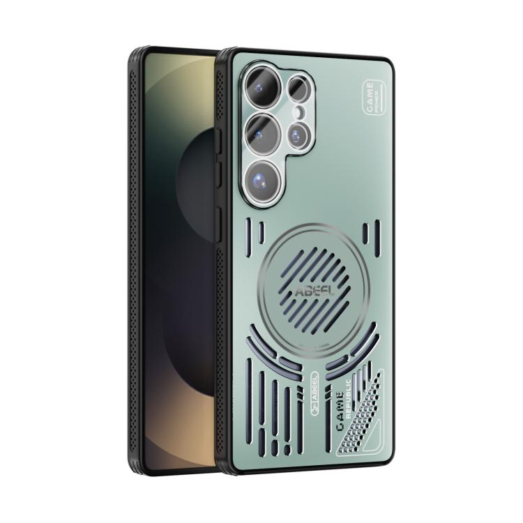 

For Samsung Galaxy S25 Ultra 5G ABEEL Ice Fox Series Magsafe Heat Sink Cooling Phone Case(Light Green)